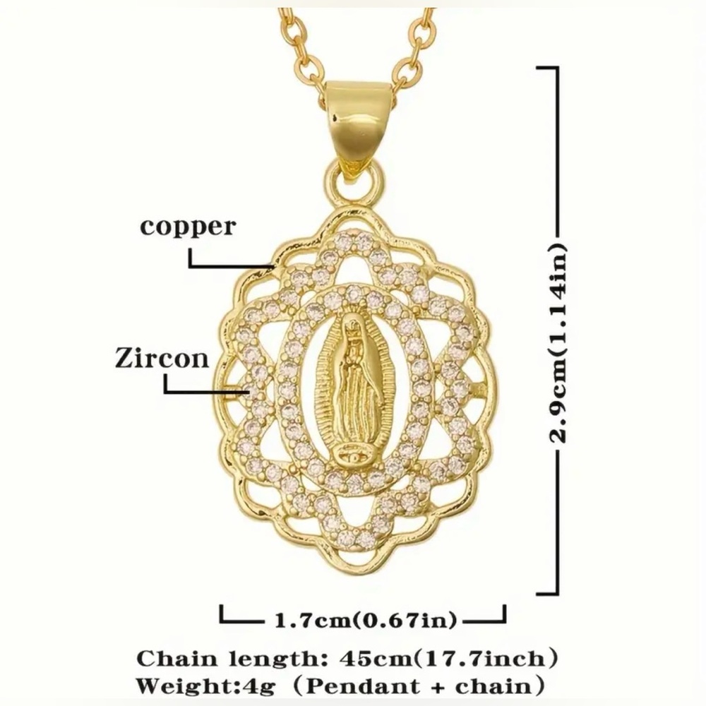 Virgin Mary Pendant Necklace - Picture 6 of 6